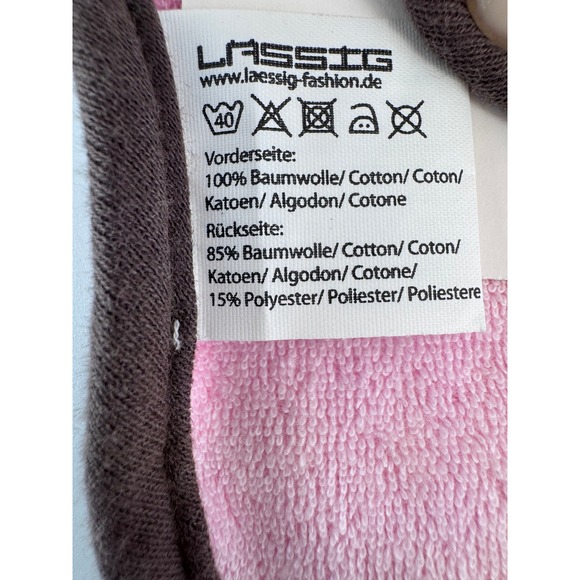 LASSIG Baby Bib Small 0-6 Months Pink Animal Print Jungle Giraffe Elephant NWT - Picture 8 of 9